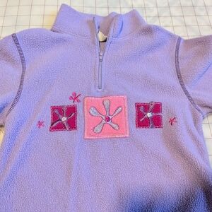 Basic Editions girl's 4/5 fleece quarter zip pullover